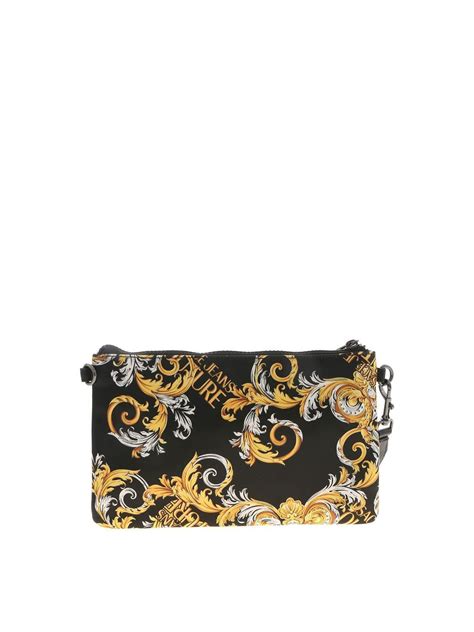 versace jeans all over logo clutch bag|versace evening bag.